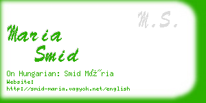 maria smid business card